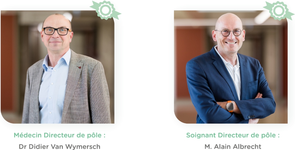 Photo du Dr Van Wymersch et de M. Albrecht